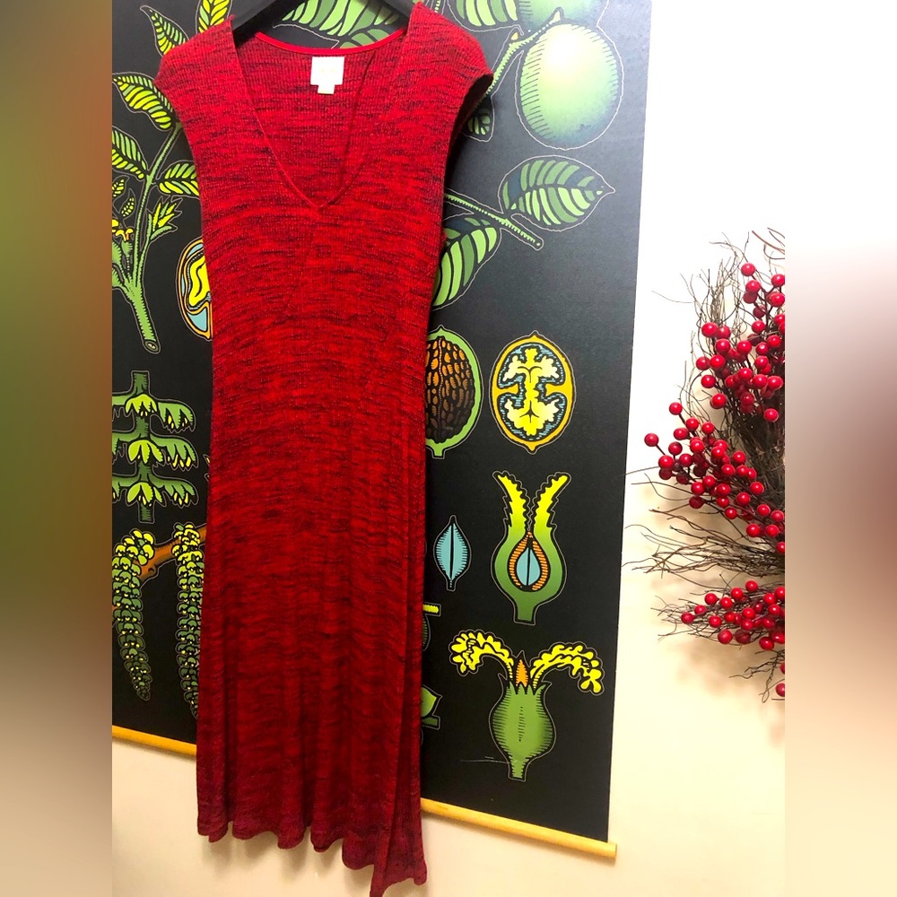 Anthropology red/maroon sleeveless dress